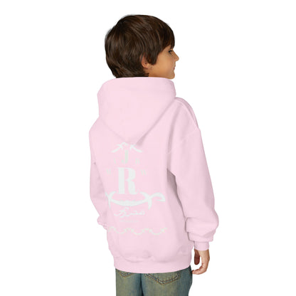 MAJBWR - Youth Hoodie — Monogram R Crest Design (Personalized Initial R, Decorative Scroll)