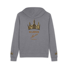 MAJBWR - Crown Majesty Full-Zip Hoodie — Gold Crown Graphic Zip-Up