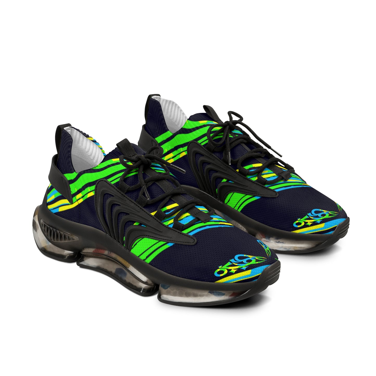 MAJBWR - Men's Mesh Sneakers — Camo Deep Dark Blue