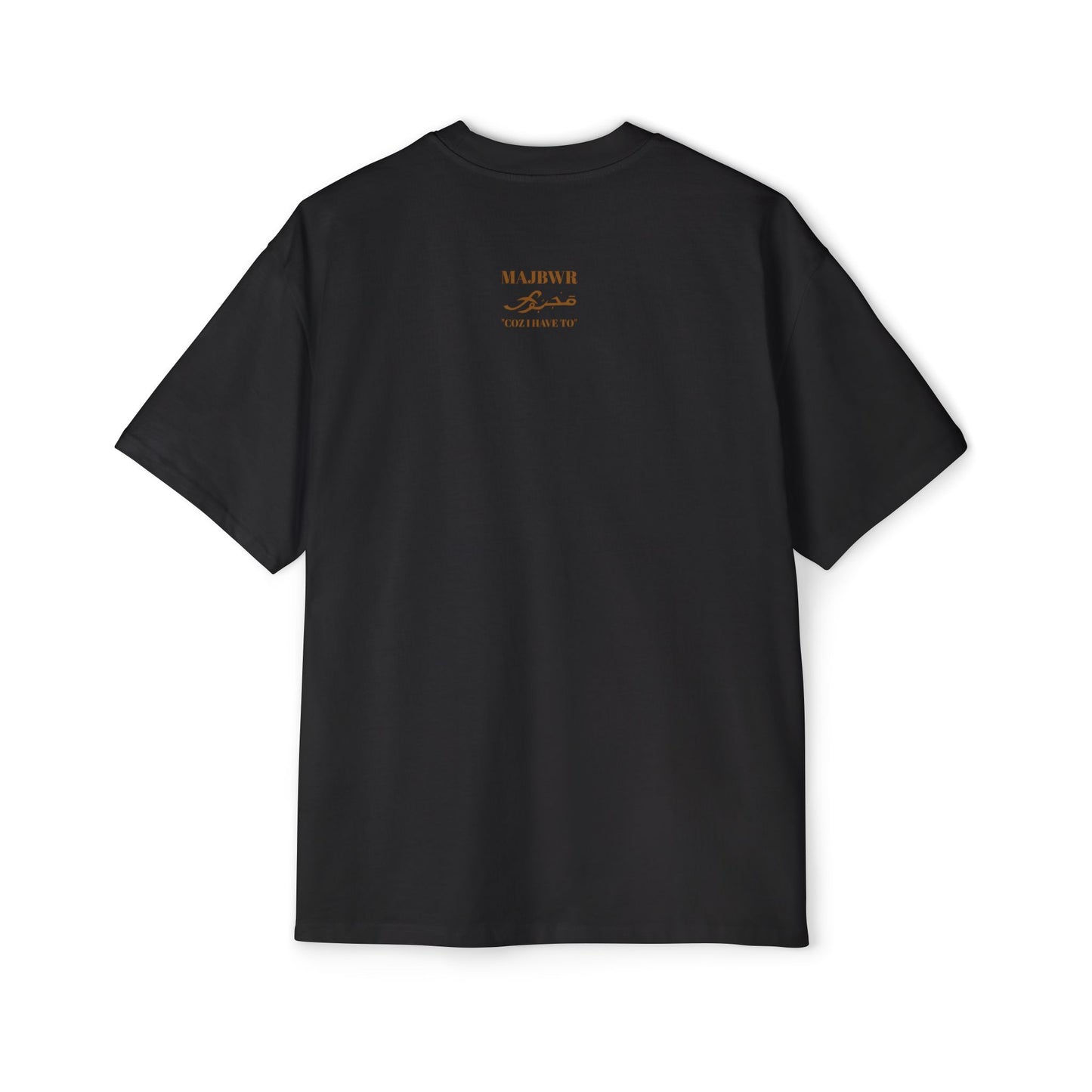MAJBWR - Oversized Gold Arabic Script Black T‑Shirt for Men