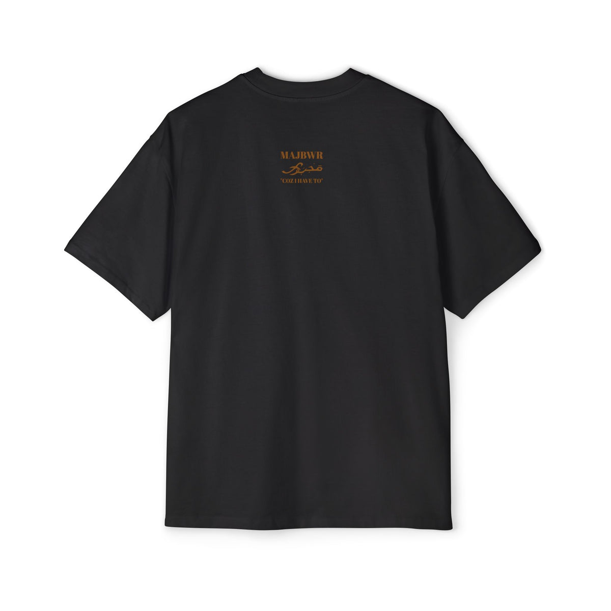MAJBWR - Oversized Gold Arabic Script Black T‑Shirt for Men