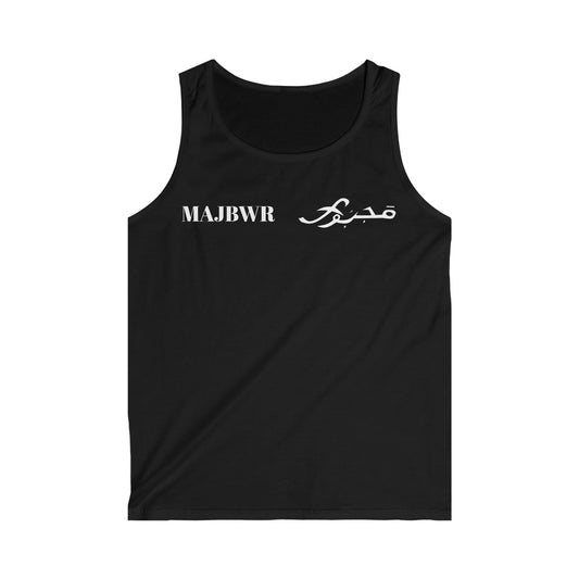 MAJBWR- Logo Tank Top — Men’s Arabic Script Graphic Tank