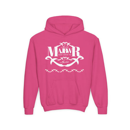 MAJBWR - Youth Hoodie — Monogram R Crest Design (Personalized Initial R, Decorative Scroll)