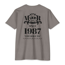 MAJBWR - Scripted Crest T‑Shirt — Minimalist Monogram Logo Tee