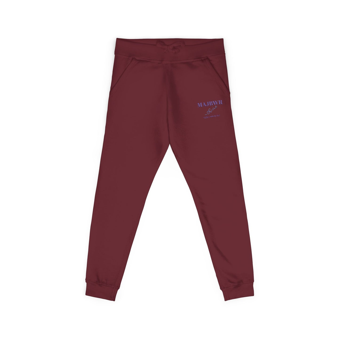 MAJBWR - Embroidered Coral Fleece Sweatpants — Relaxed Joggers with Small Script Accent