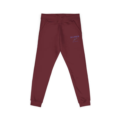 MAJBWR - Embroidered Coral Fleece Sweatpants — Relaxed Joggers with Small Script Accent