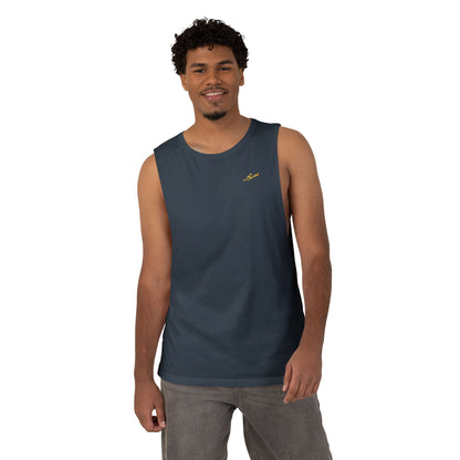 MAJBWR - Barnard Tank Top — Gold 'Majbwr' Crown Arabic Script (Coz I Have To)