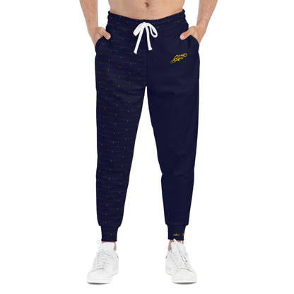 MAJBWR - Navy Athletic Joggers with Gold Crown Logo — Diamond Edition