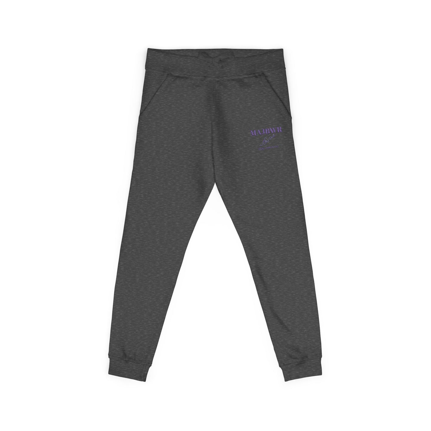 MAJBWR - Embroidered Coral Fleece Sweatpants — Relaxed Joggers with Small Script Accent