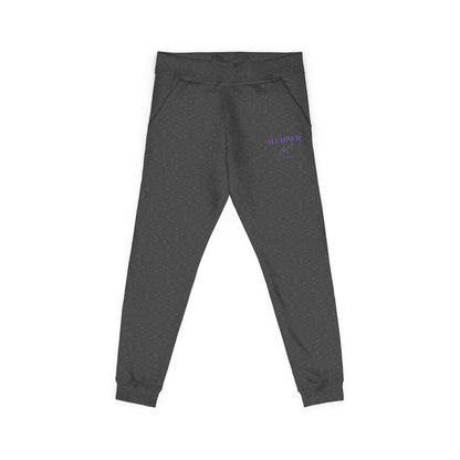 MAJBWR - Embroidered Coral Fleece Sweatpants — Relaxed Joggers with Small Script Accent