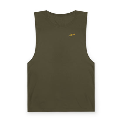 MAJBWR - Barnard Tank Top — Gold 'Majbwr' Crown Arabic Script (Coz I Have To)