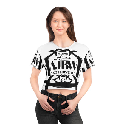 MAJBWR - Trendy Crop Tee - Majbwr Black and White Design