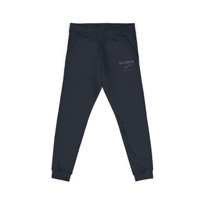 MAJBWR - Embroidered Coral Fleece Sweatpants — Relaxed Joggers with Small Script Accent