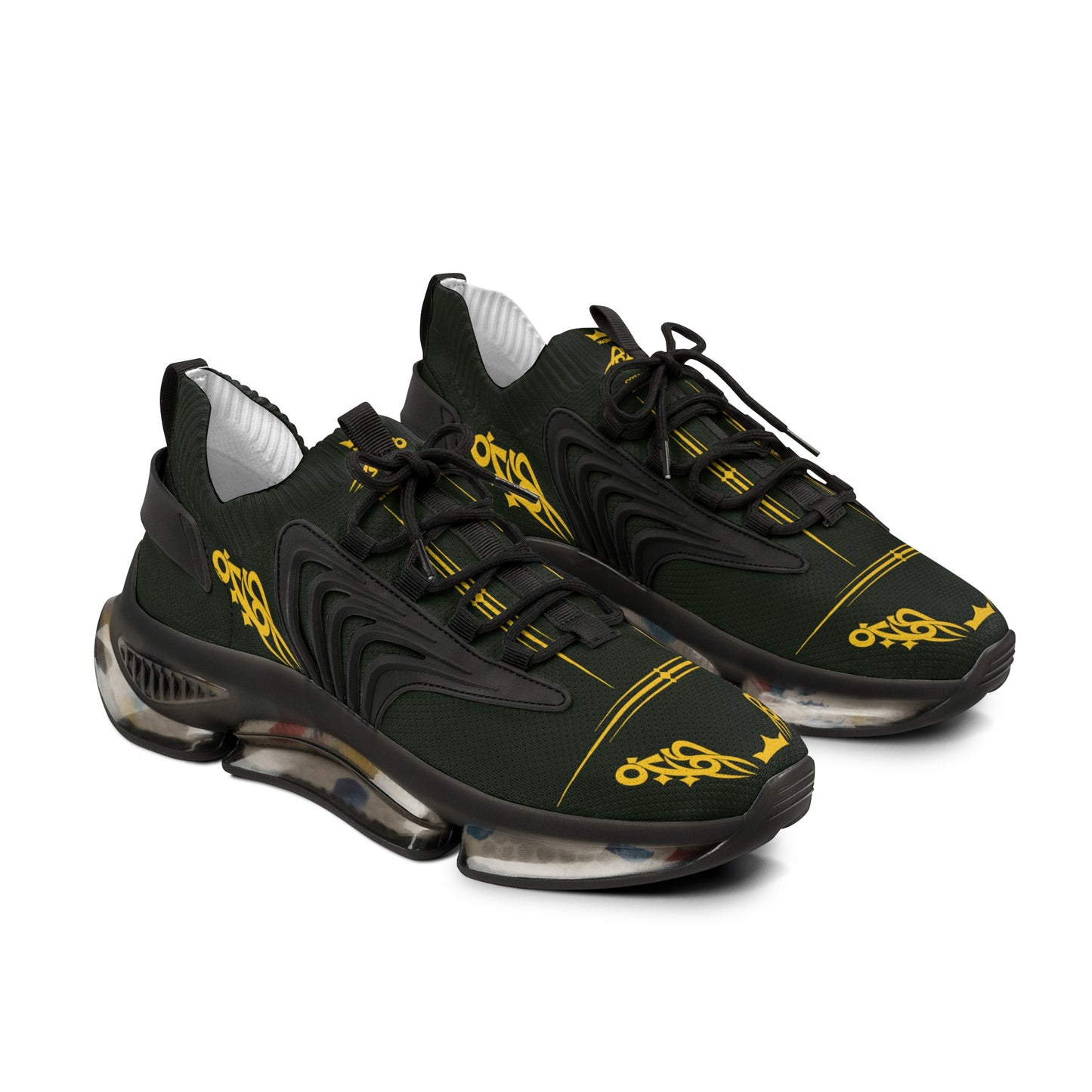 MAJBWR - Men's Mesh Sneakers — Deep Olive & Gold Athletic