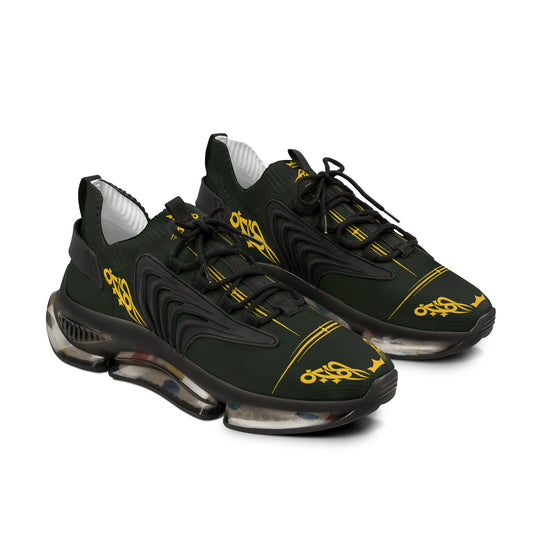 MAJBWR - Men's Mesh Sneakers — Deep Olive & Gold Athletic