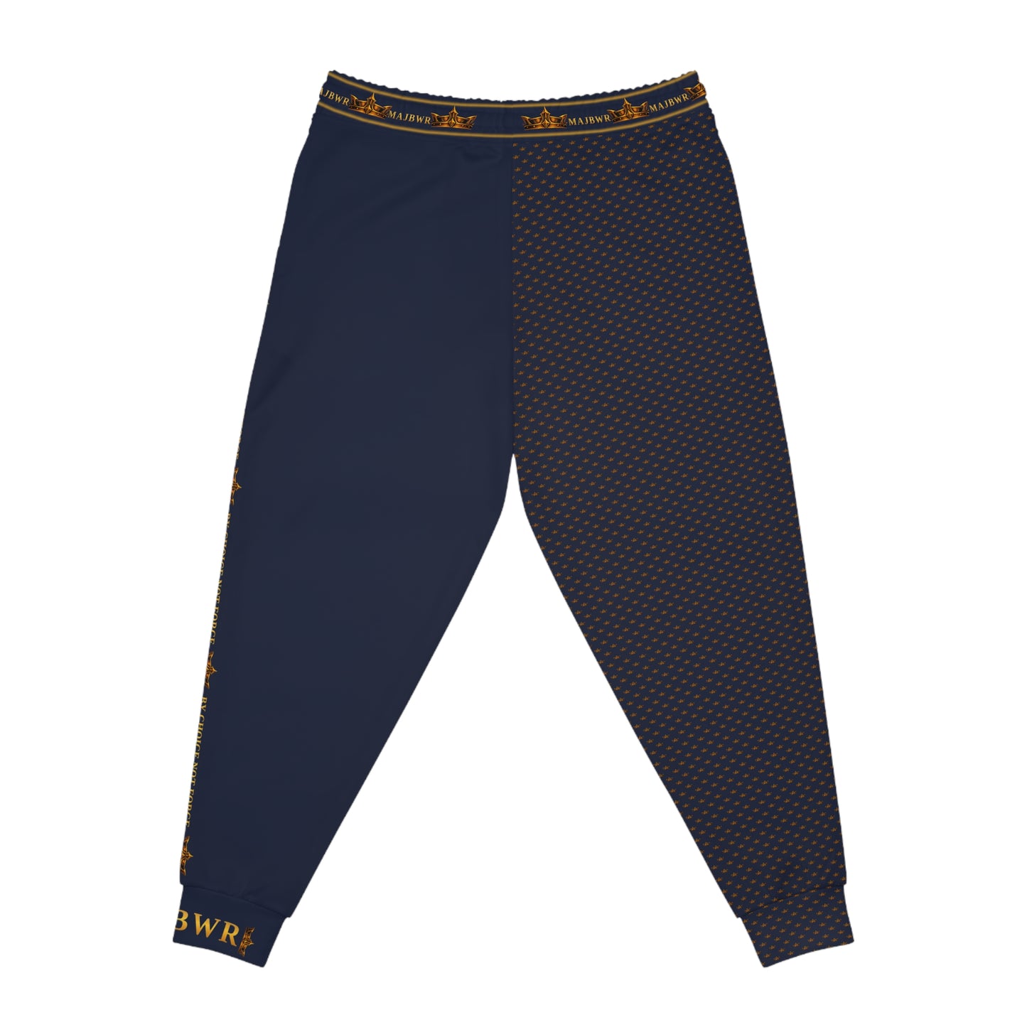 MAJBWR - Navy Gold Split Crown Joggers — Royal Pattern Edition