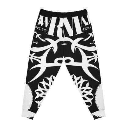 MAJBWR -Omar Turbine Tribal Logo Athletic Joggers — Black Graphic Streetwear Sweatpants