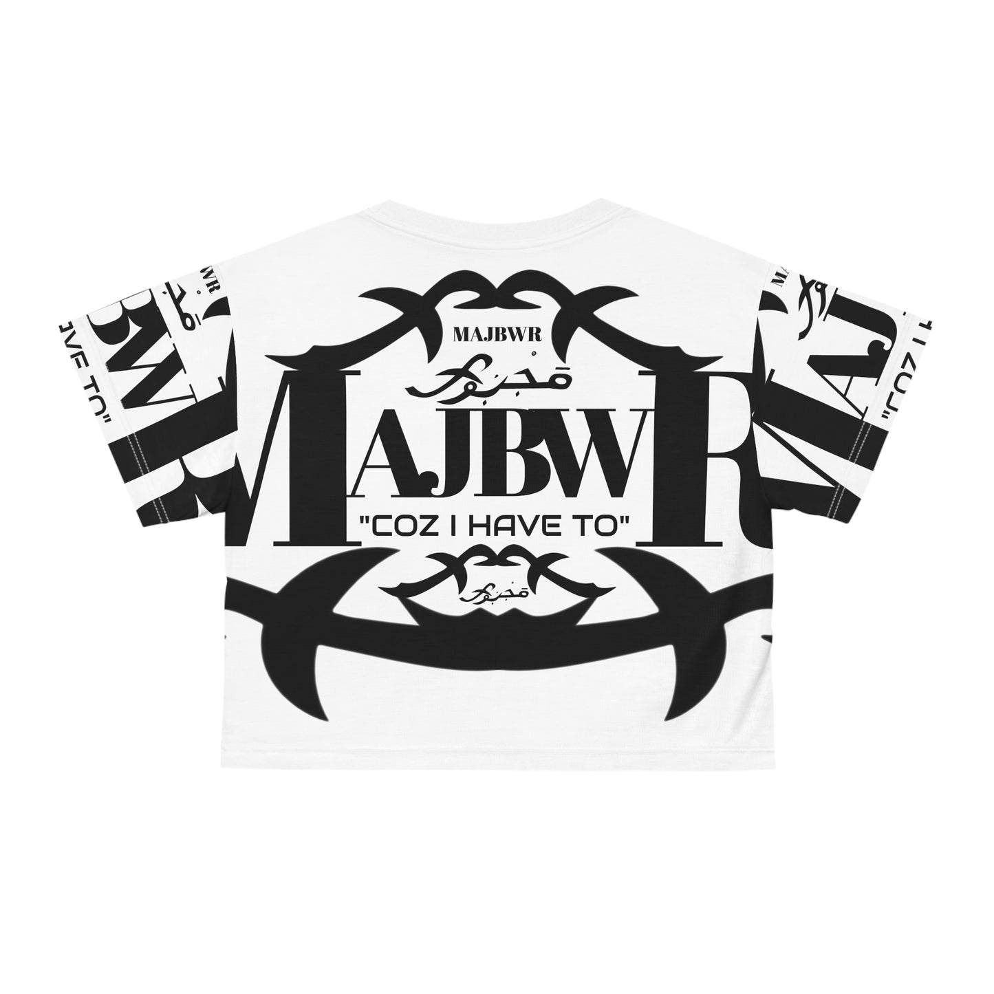 MAJBWR - Trendy Crop Tee - Majbwr Black and White Design