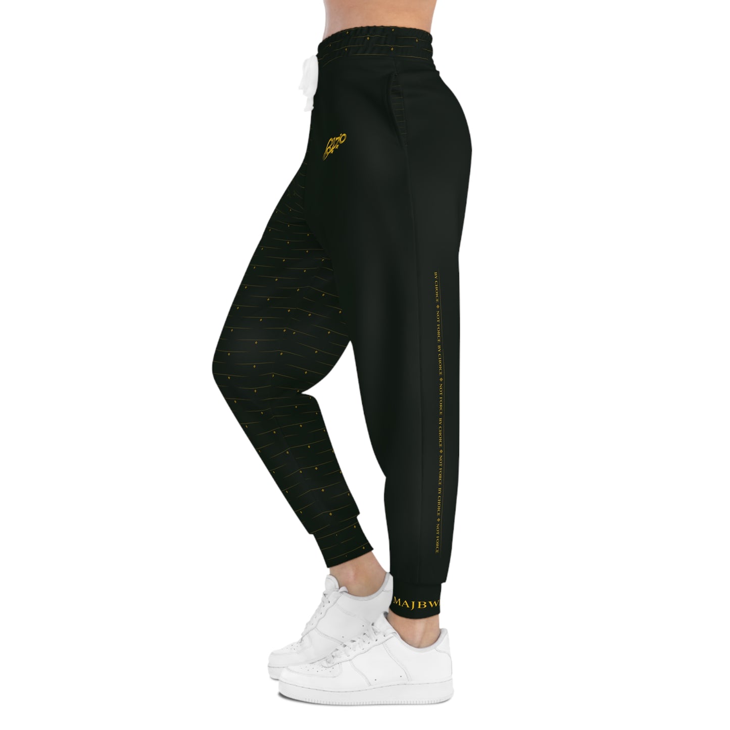MAJBWR - Diamond Edition Deep Dark Green Athletic Joggers — Gold Crown Logo