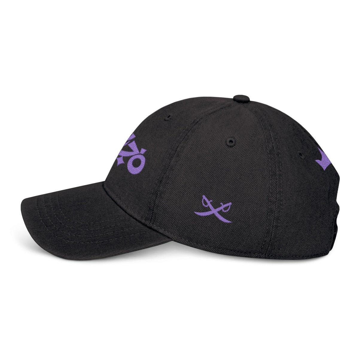 MAJBWR - Embroidered Crown & Sword Arabic Script Denim Hat — LTD