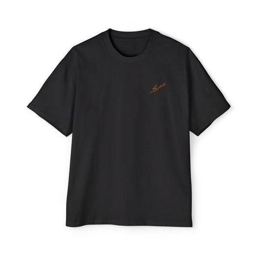 MAJBWR - Oversized Gold Arabic Script Black T‑Shirt for Men