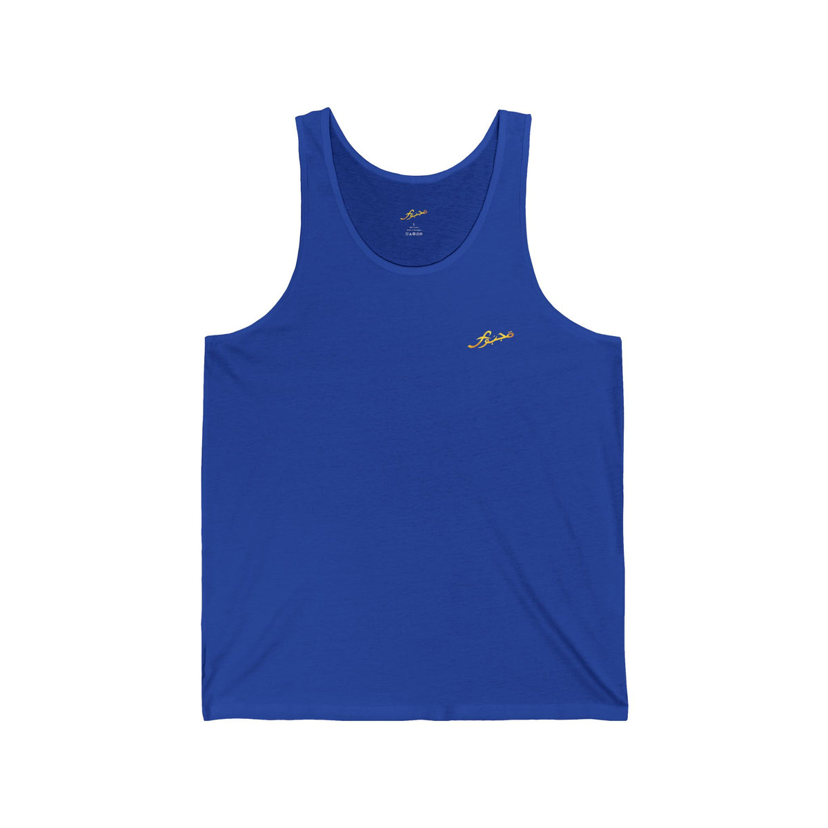 MAJBWR - Gold King Crown Script Tank Top — Arabic Calligraphy Crown Design
