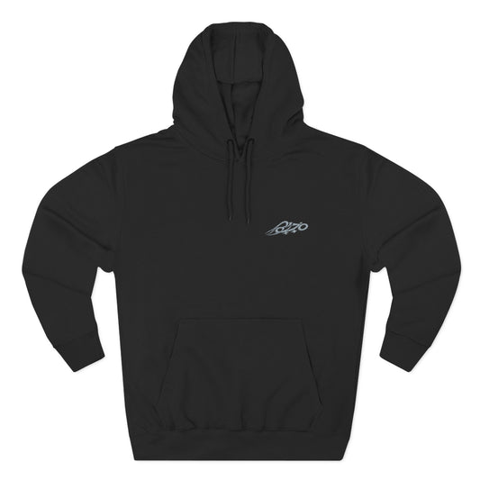 MAJBWR - Minimal Script Embroidered Fleece Hoodie — Black/Navy Pullover