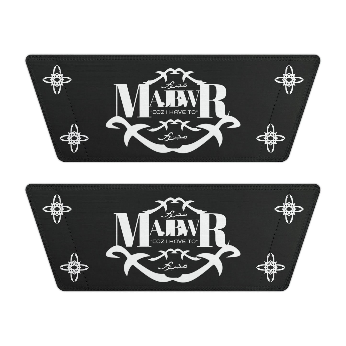 MAJBWR - Men's Graphic Slide Sandals — Black Script Logo Removable-Strap Pool Slides