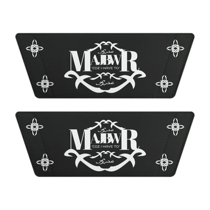 MAJBWR - Men's Graphic Slide Sandals — Black Script Logo Removable-Strap Pool Slides