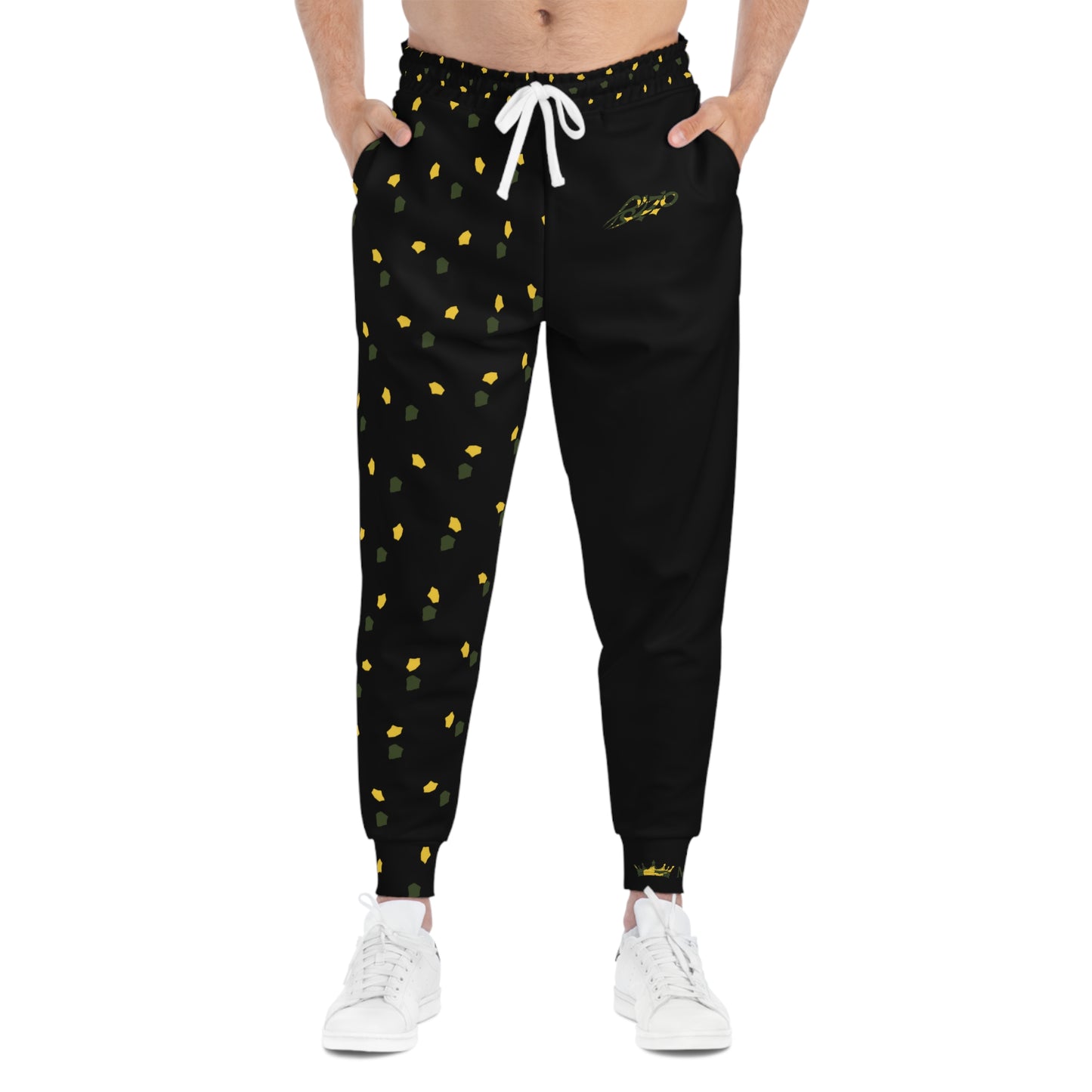 MAJBWR - Black Camo Leaf Athletic Joggers — Green & Yellow AOP Track Pants