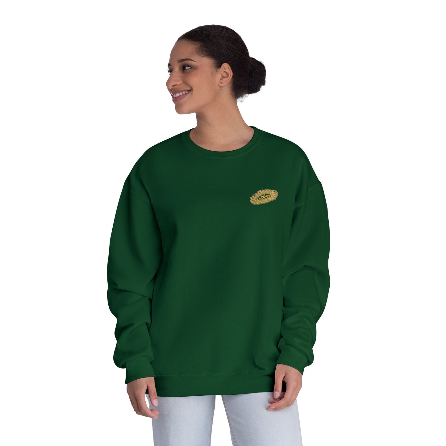 MAJBWR - Gold Crown Crewneck Sweatshirt — Arabic Script Graphic