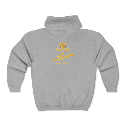 MAJBWR - Arabic Script Zip Hoodie — Gold "Majbwr" Crown Design (Coz I Have To)