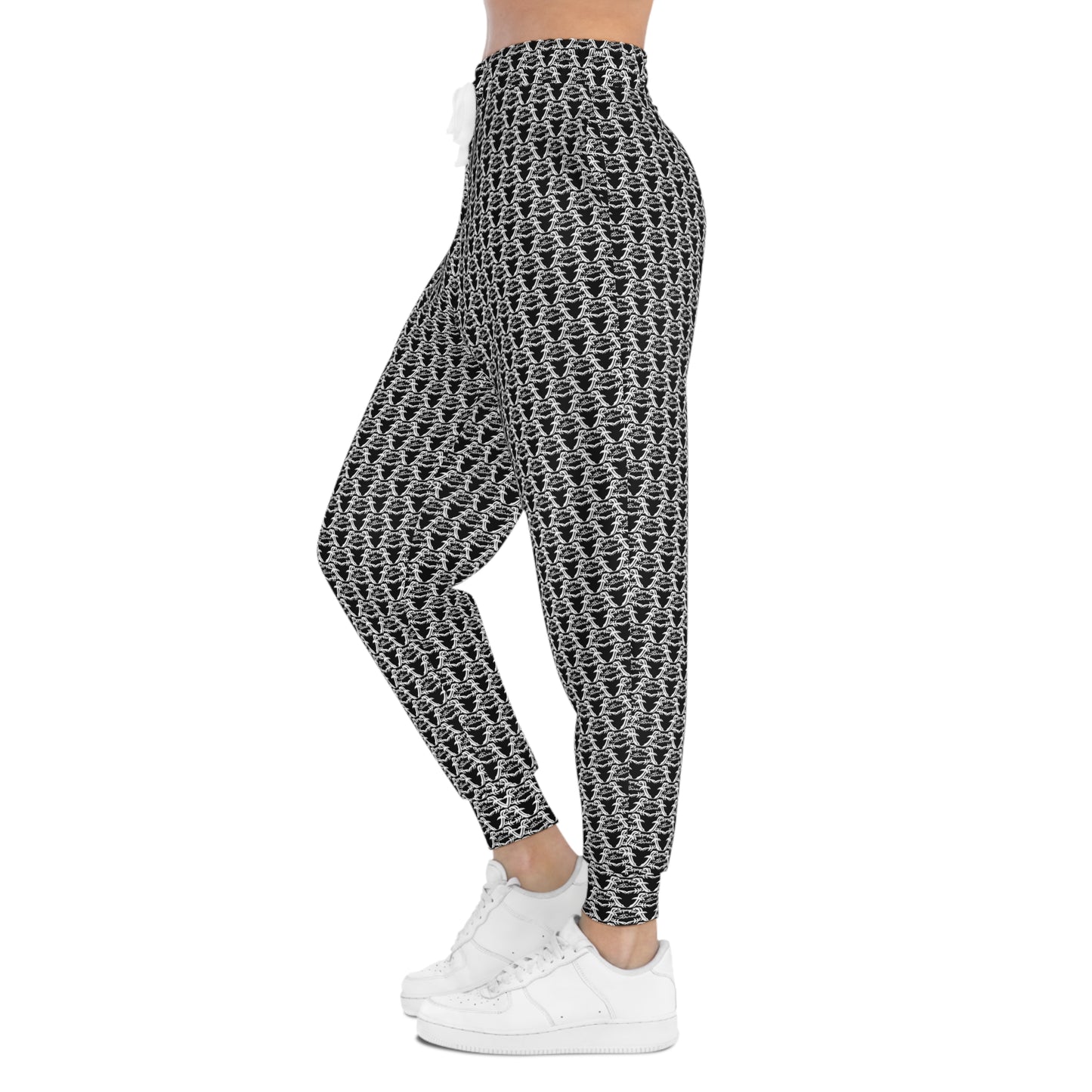 MAJBWR - Black & White Print Joggers - AOP 1 Face