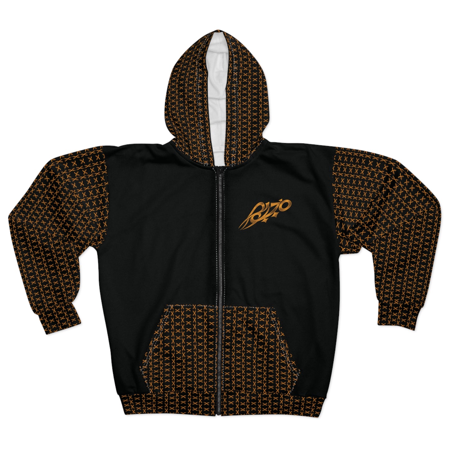 MAJBWR - Street King Black & Gold Zip Hoodie — Regulate