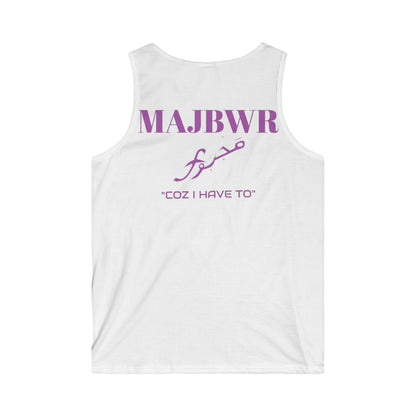 MAJBWR- Logo Tank Top — Men’s Arabic Script Graphic Tank