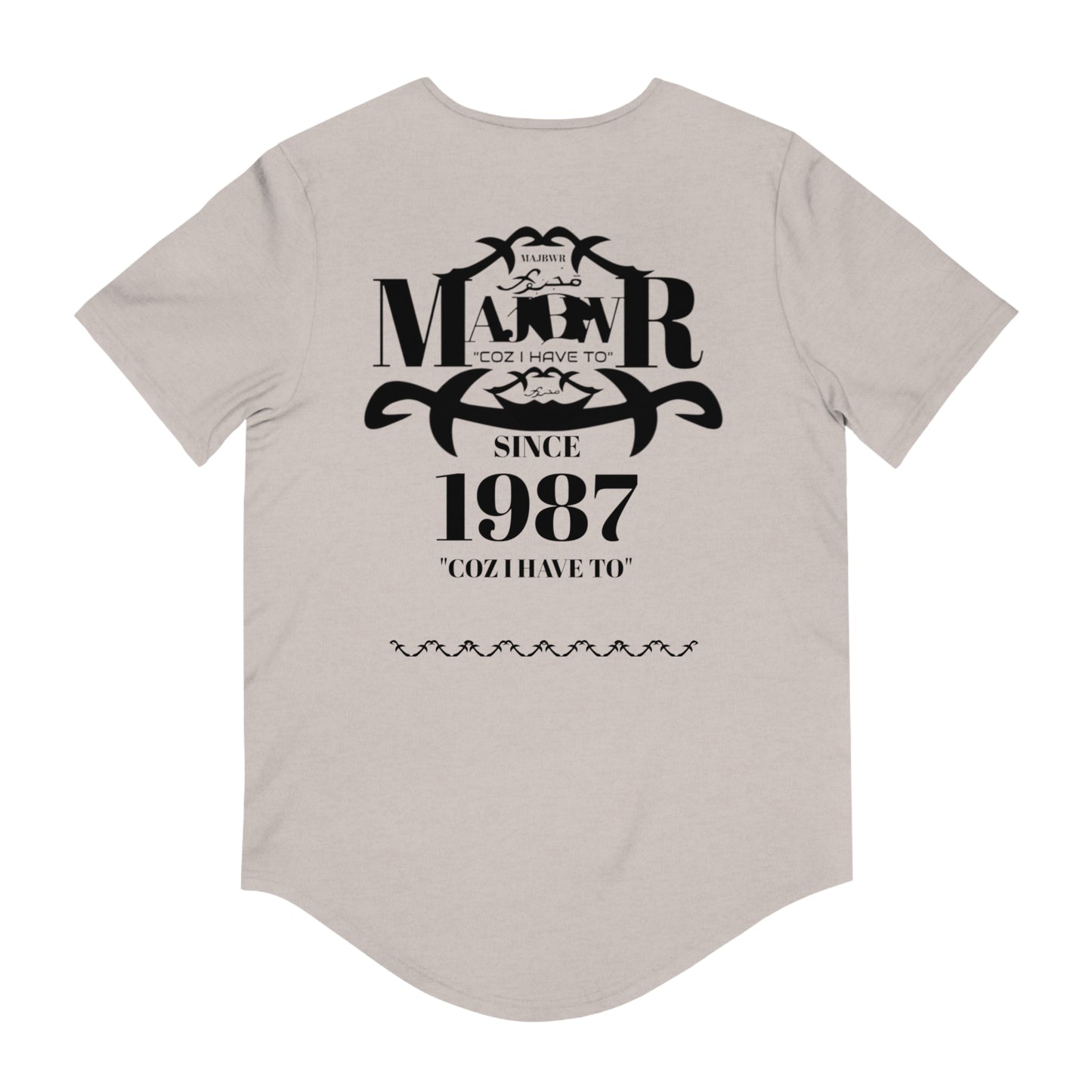 MAJBWR - Men's Curved Hem Tee - 'Major Since 1987' Graphic T-Shirt