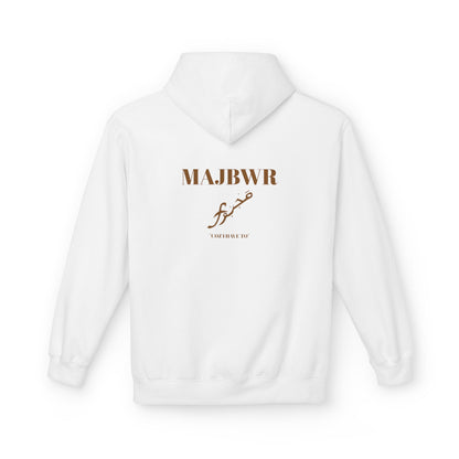 MAJBWR - Minimal Script 'Love' Hoodie — White Casual Pullover