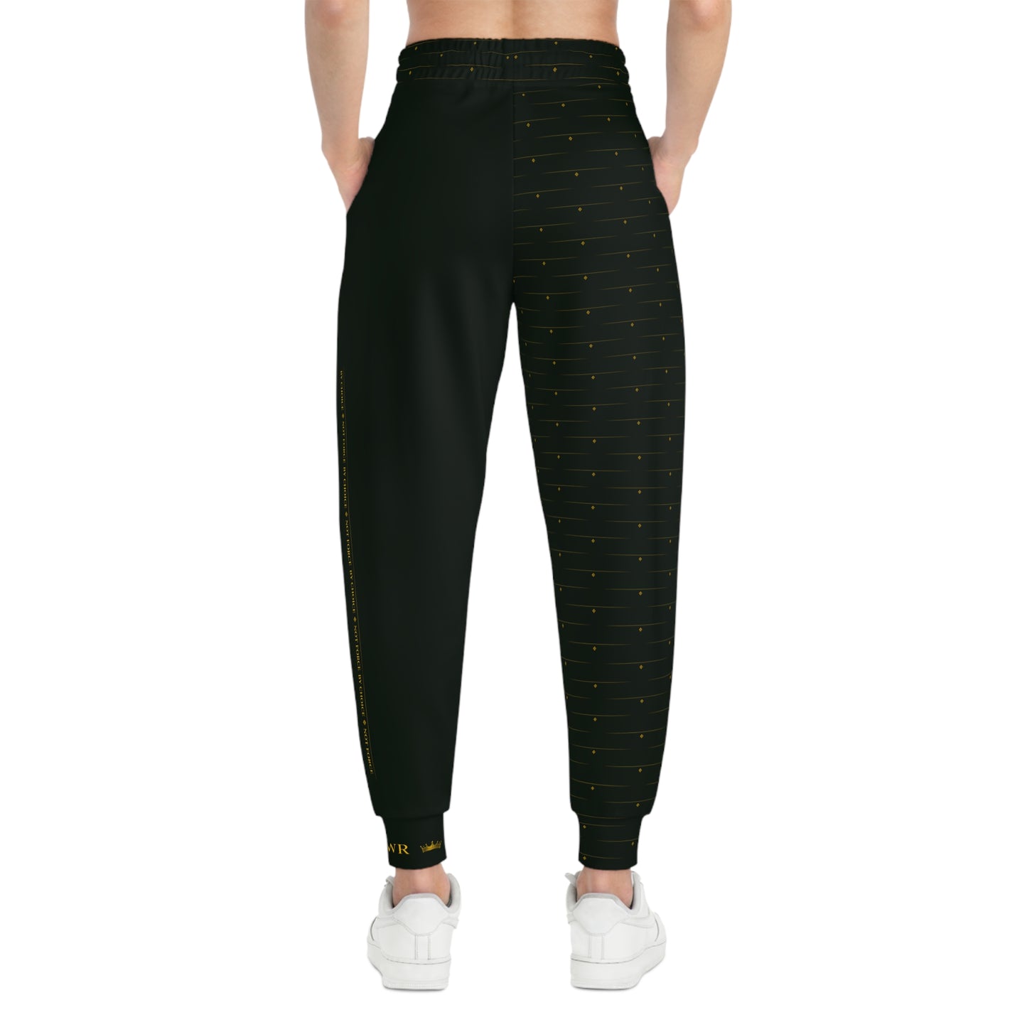 MAJBWR - Diamond Edition Deep Dark Green Athletic Joggers — Gold Crown Logo