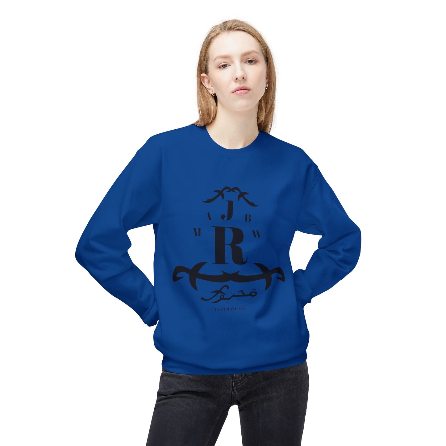 MAJBWR - Monogram R Crewneck Sweatshirt — Elegant Black Crest Design
