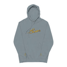 Vintage Olive Hoodie with Gold Script Logo