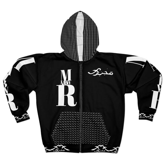 MAJBWR ZIP UP HOODIE - black