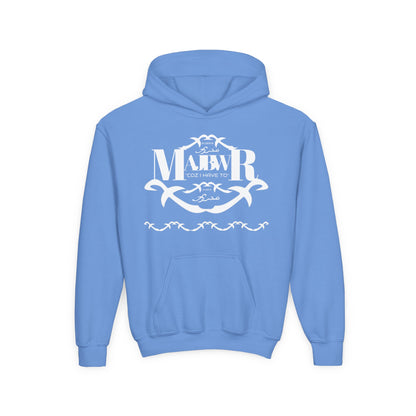 MAJBWR - Youth Hoodie — Monogram R Crest Design (Personalized Initial R, Decorative Scroll)