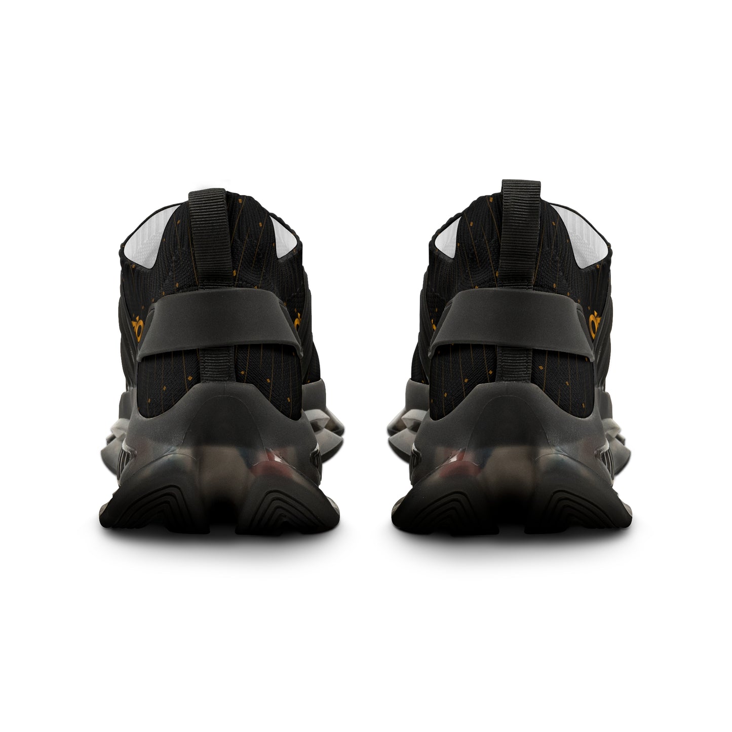 MAJBWR - Men's Crown Black & Gold Mesh Sneakers — Diamond Edition