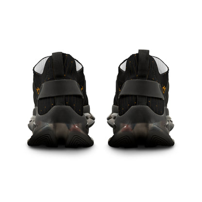 MAJBWR - Men's Crown Black & Gold Mesh Sneakers — Diamond Edition