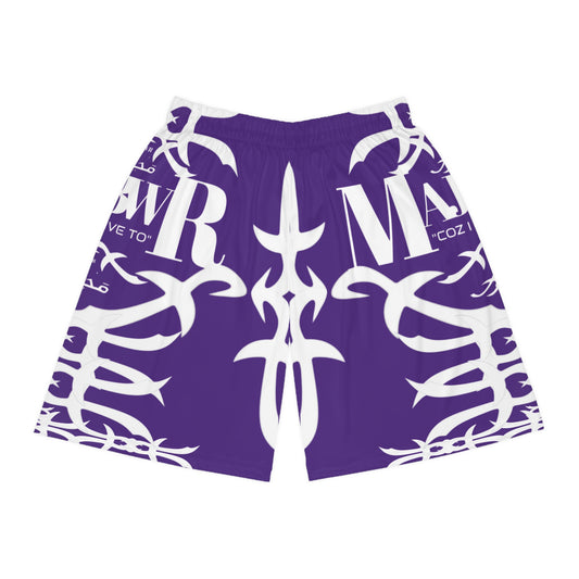 MAJBWR - Purple Basketball Shorts — AOP Athletic Shorts