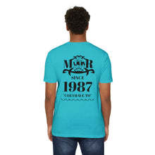 MAJBWR - Scripted Crest T‑Shirt — Minimalist Monogram Logo Tee