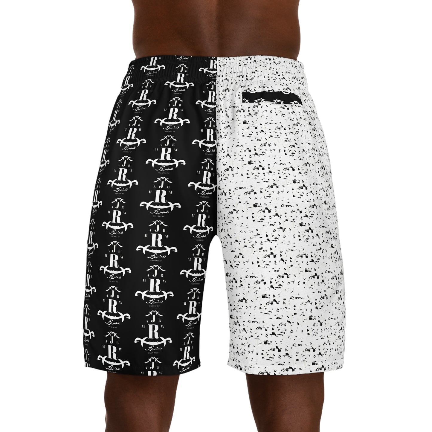 MAJBWR - Men's Black Tribal Graphic Jogger Shorts — 'Coz I Have To' Casual Streetwear