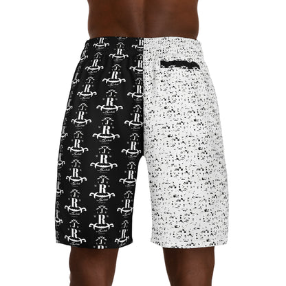 MAJBWR - Men's Black Tribal Graphic Jogger Shorts — 'Coz I Have To' Casual Streetwear
