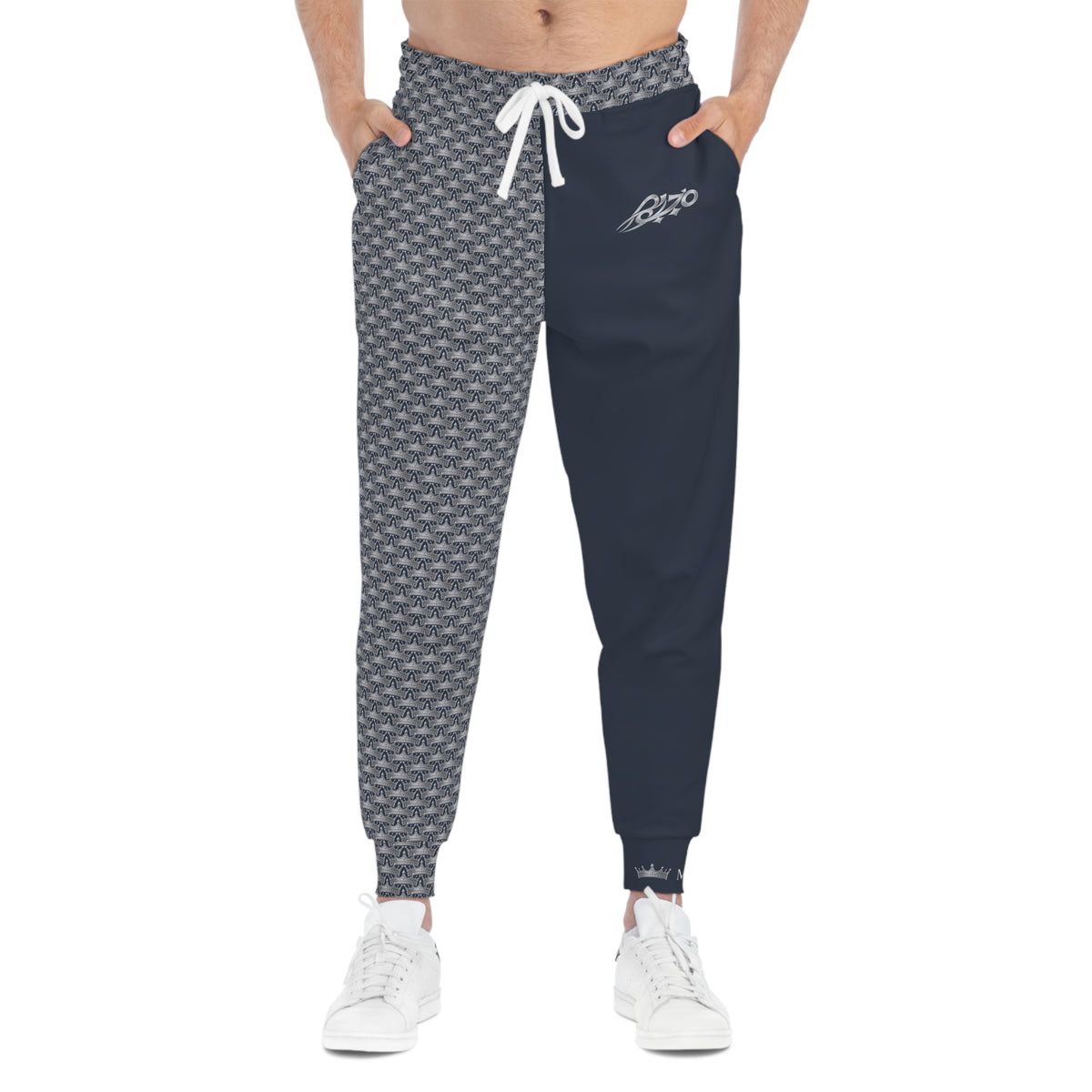 MAJBWR- Blue\/Grey Athletic Joggers —  Ghost White Crown 2 Face Lmtd Edtn.