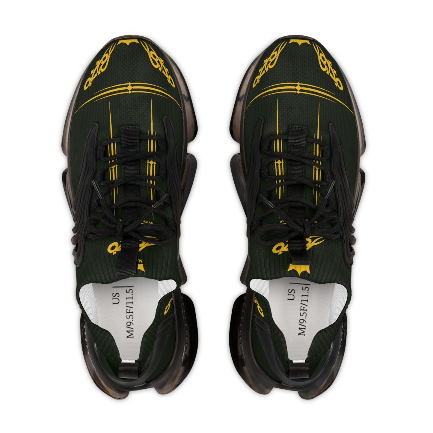 MAJBWR - Men's Mesh Sneakers — Deep Olive & Gold Athletic